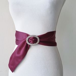 The Limited Rhinestone Sash Belt Small Red